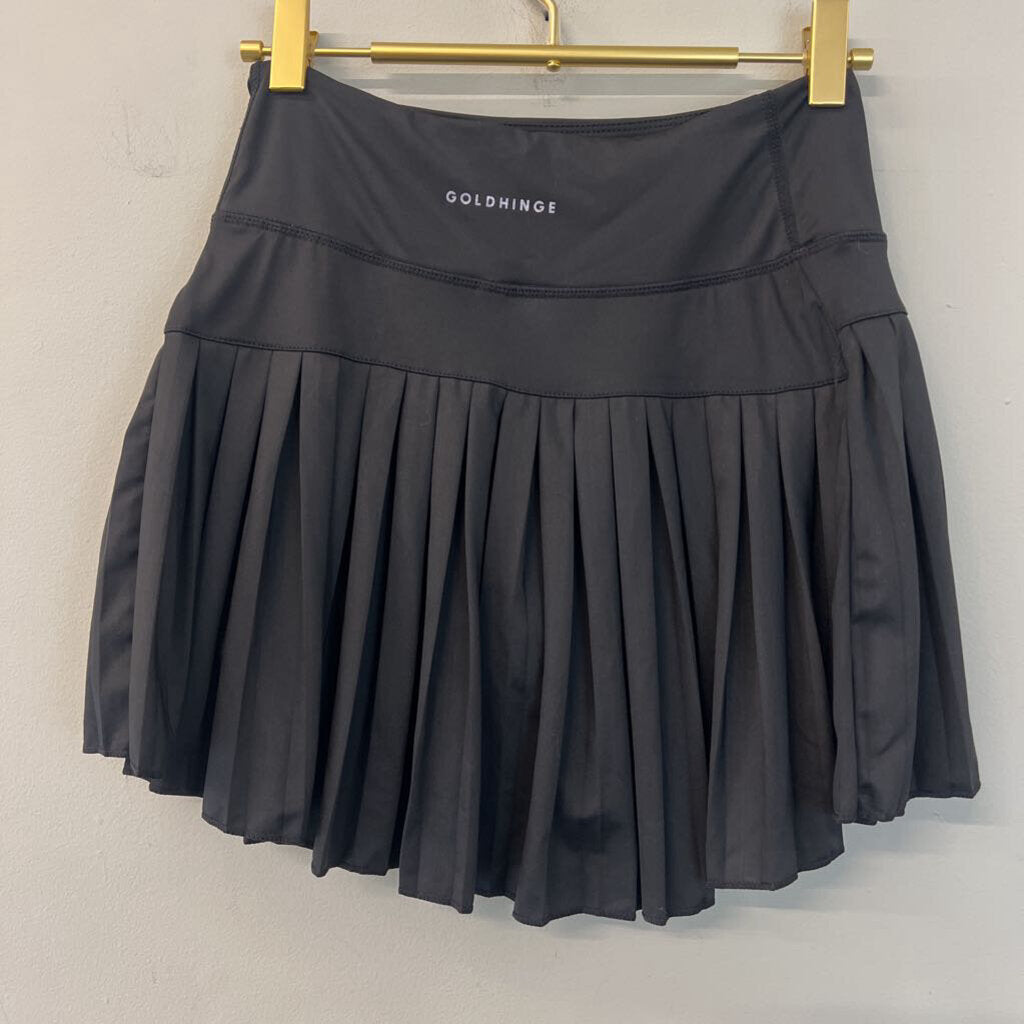 Gold Hinge Black Pleated Athletic Skort Small