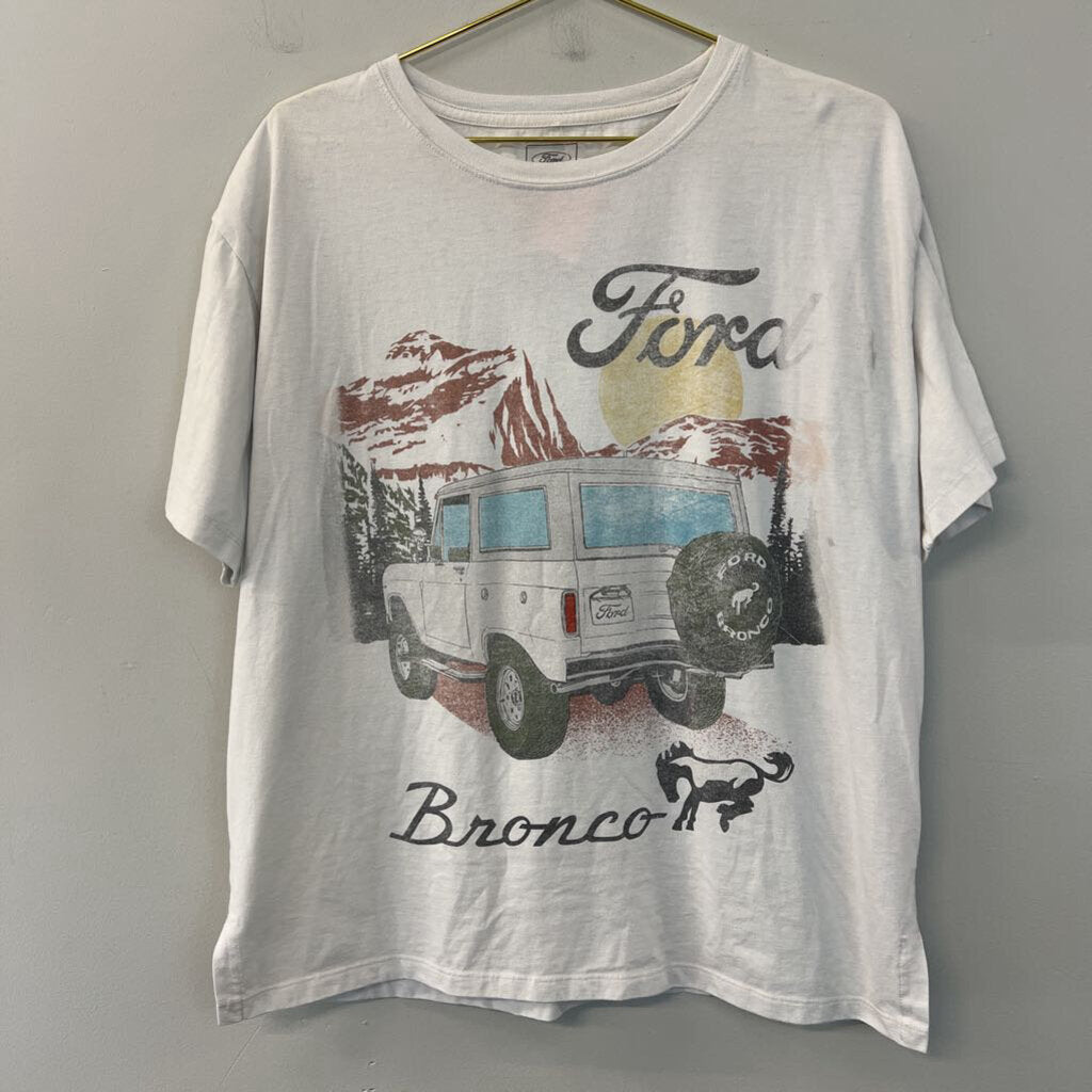 Ford White/ Multi Ford Bronco Short Sleeve Graphic Tee Small