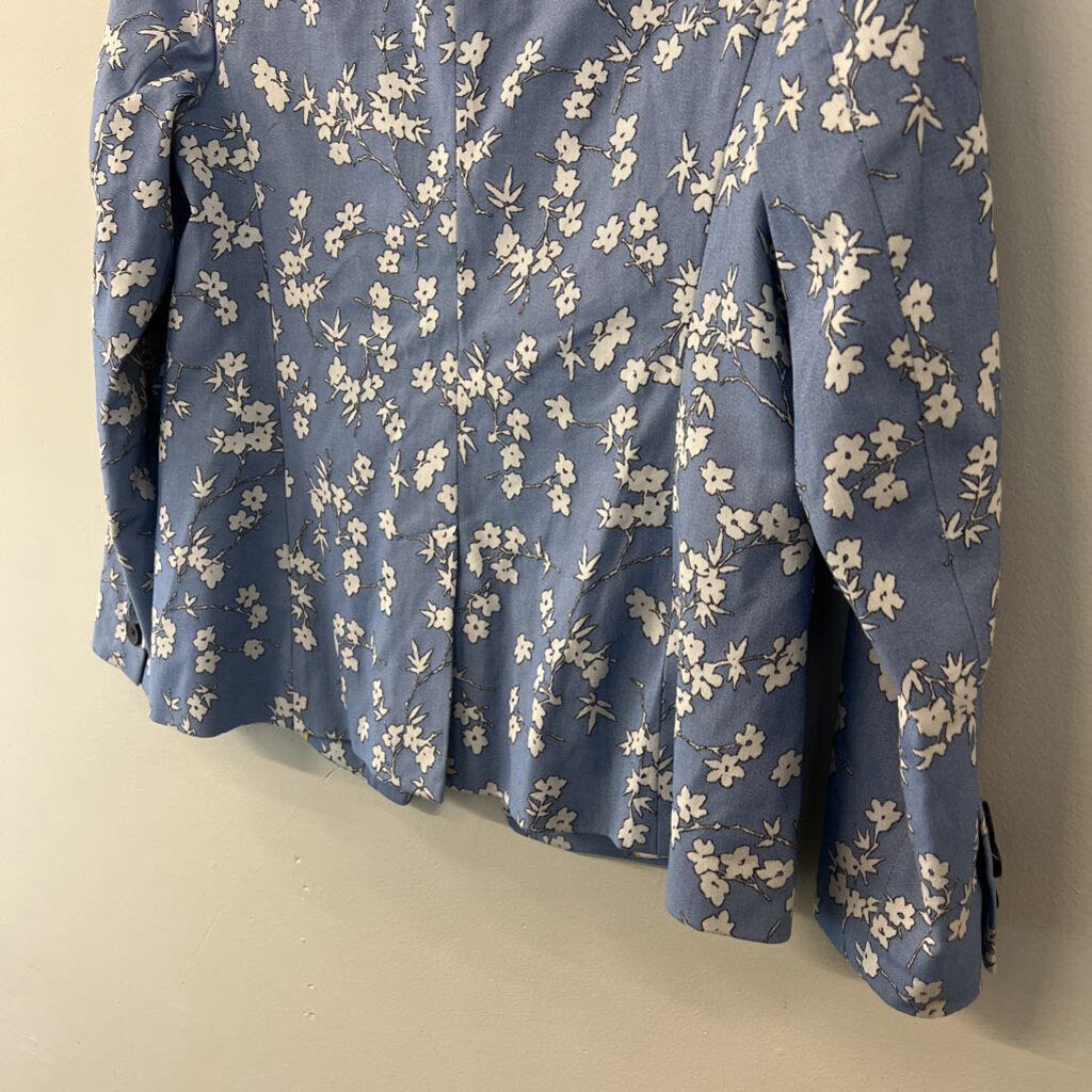 Talbots Blue/ White Flower Print Blazer 2P