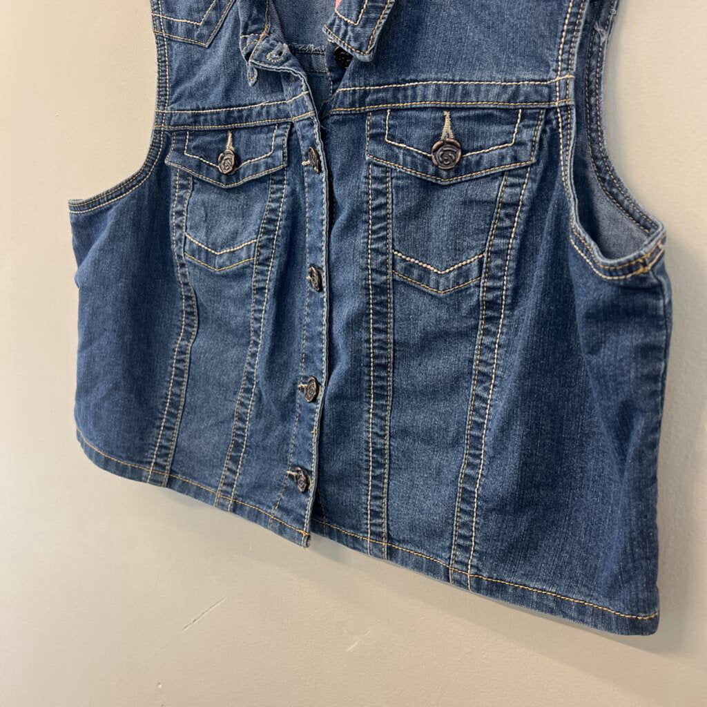 OSO Casual Dark Wash Denim Vest Top Extra Large