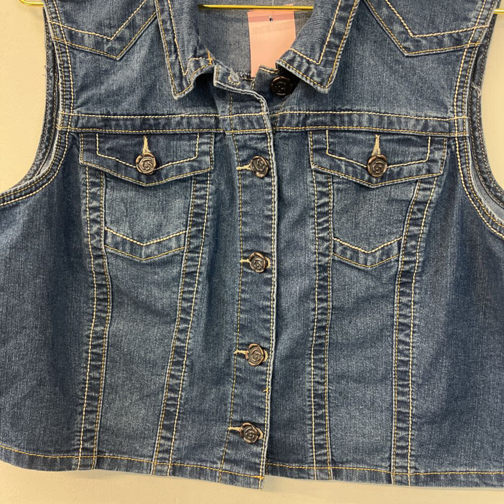 OSO Casual Dark Wash Denim Vest Top Extra Large