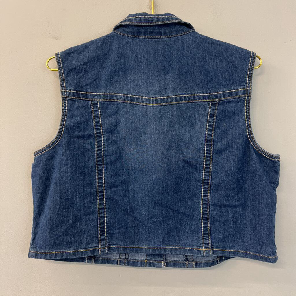 OSO Casual Dark Wash Denim Vest Top Extra Large