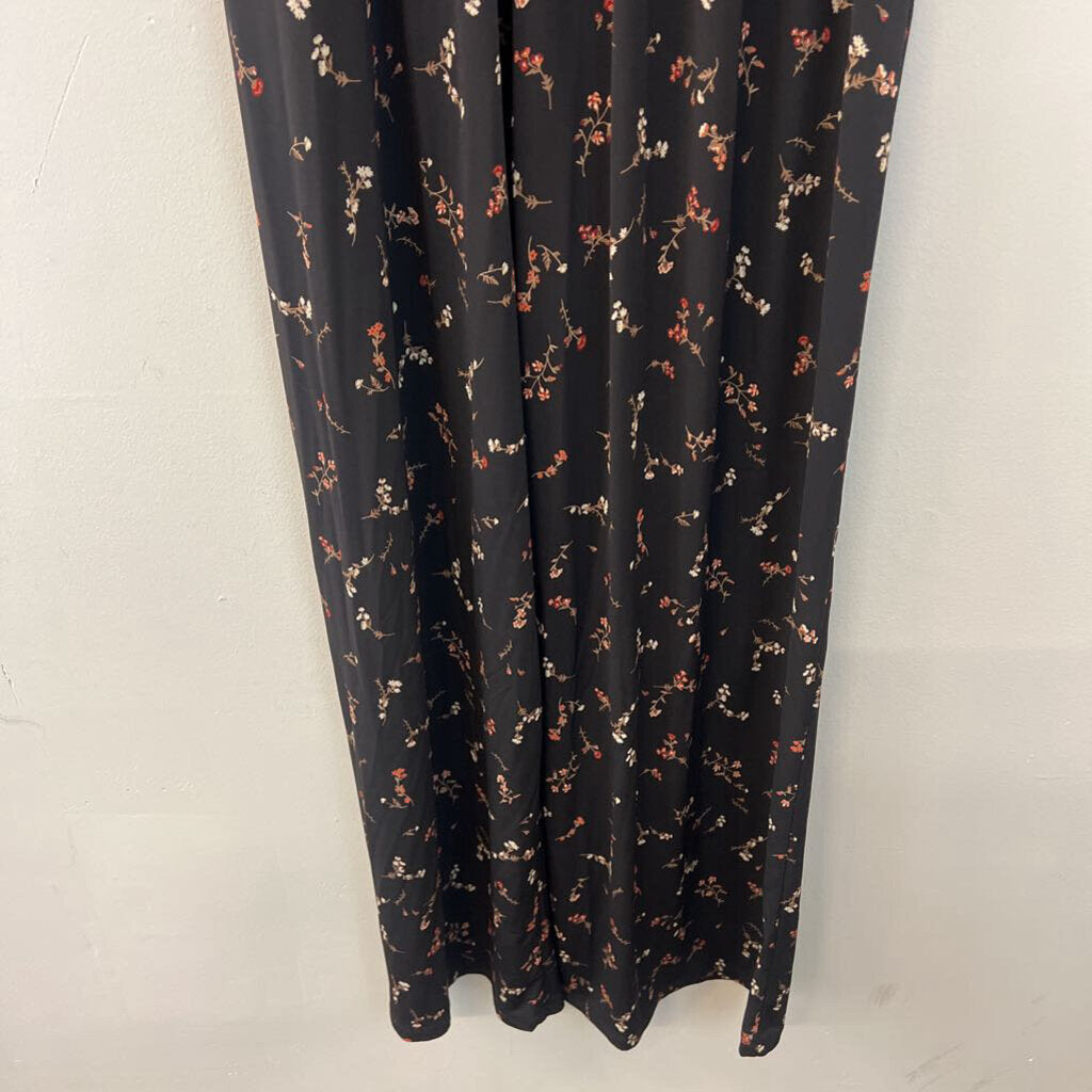 Kaileigh Black/ Multi Flower Print Jumpsuit Large