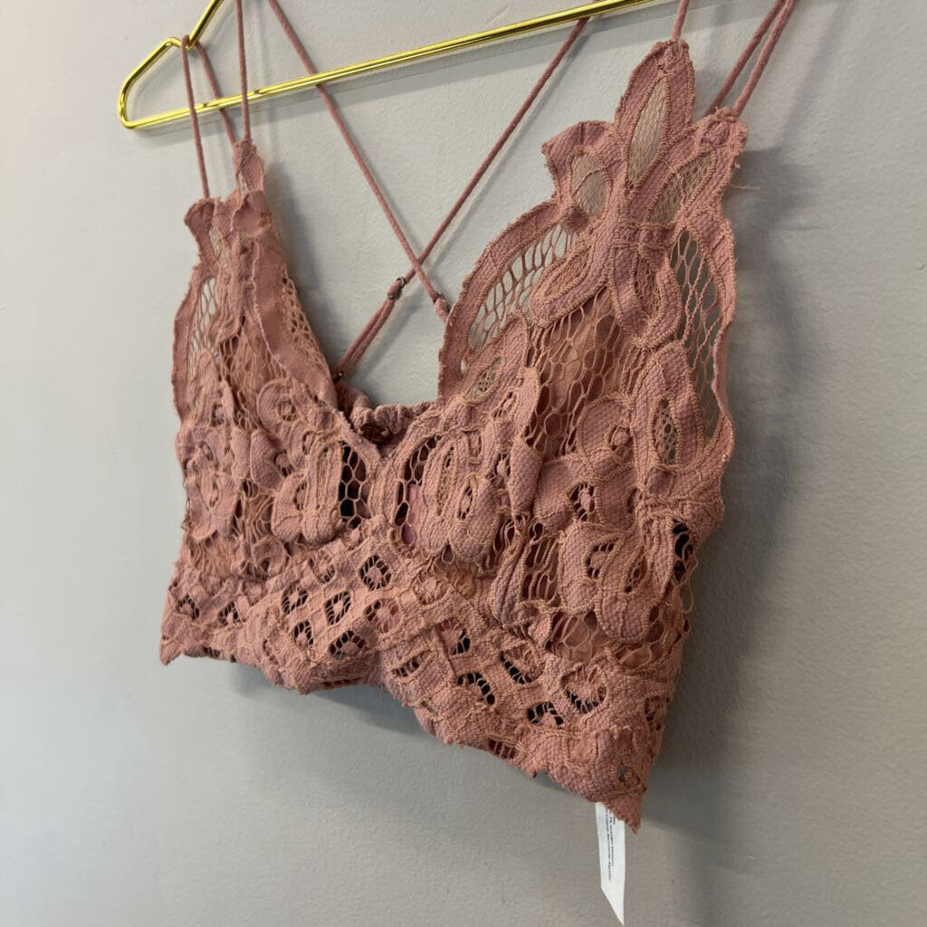 FP One Mauve Pink Lace Bralette Extra Small