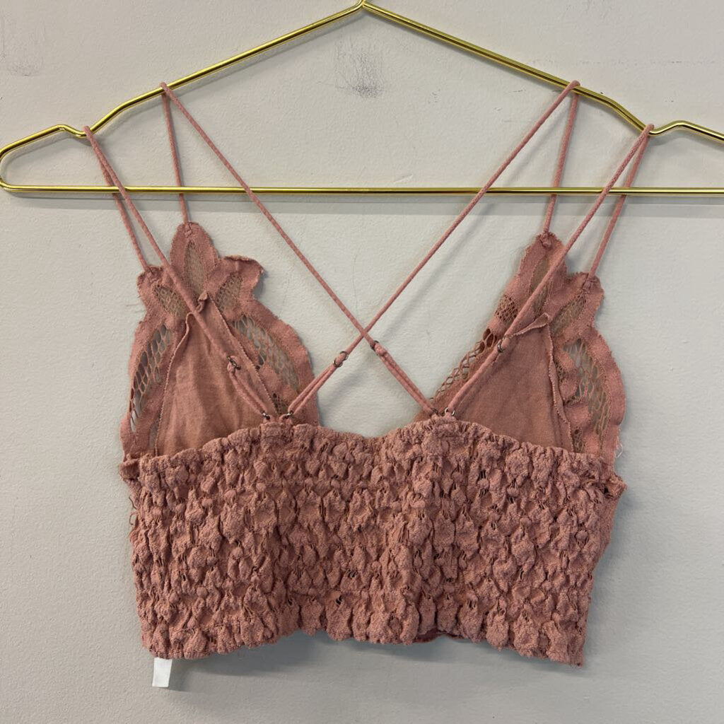 FP One Mauve Pink Lace Bralette Extra Small