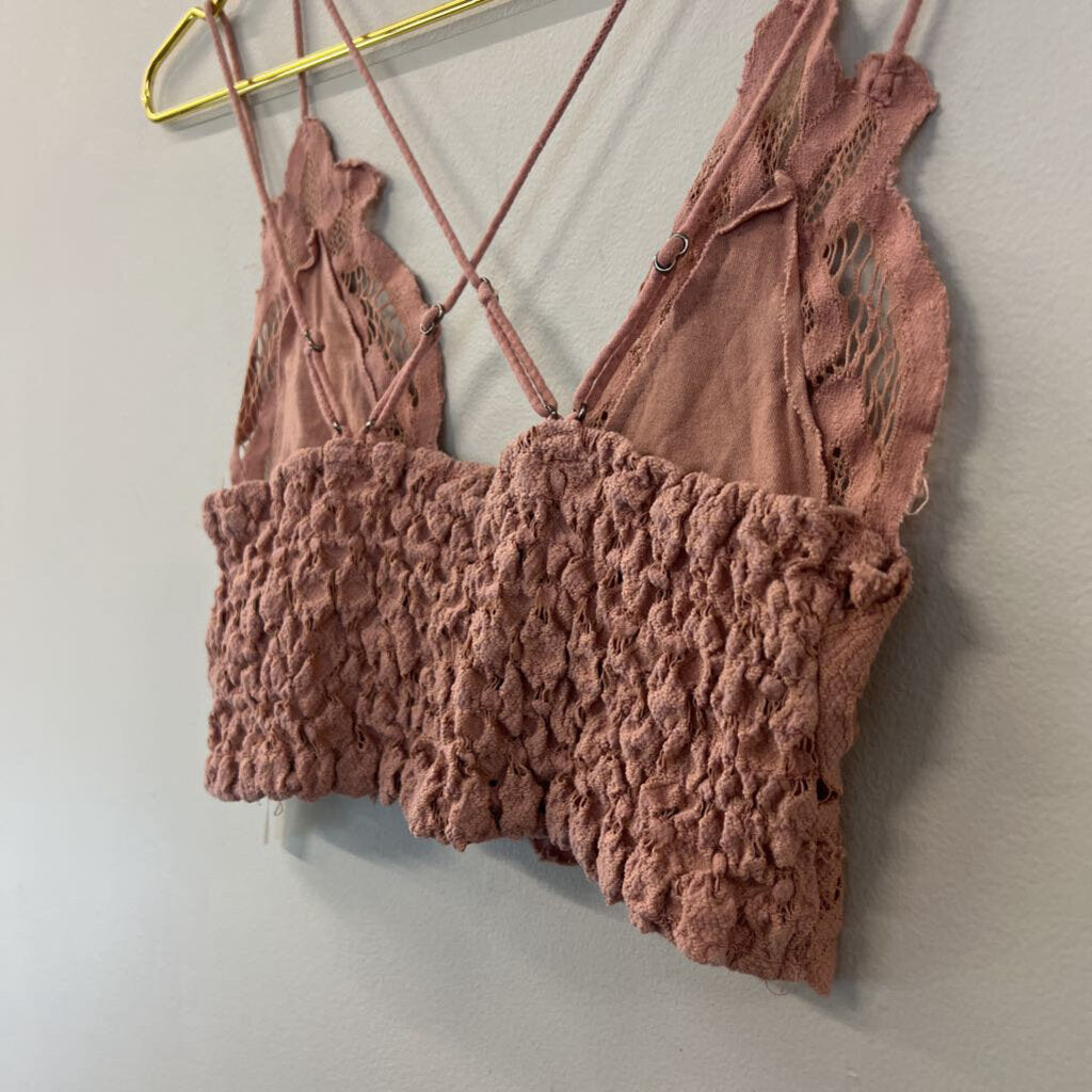 FP One Mauve Pink Lace Bralette Extra Small
