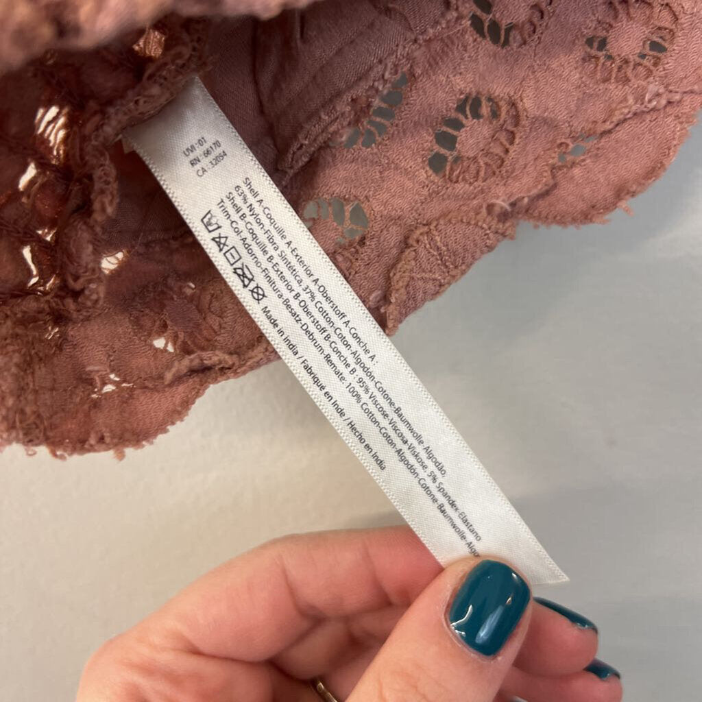 FP One Mauve Pink Lace Bralette Extra Small