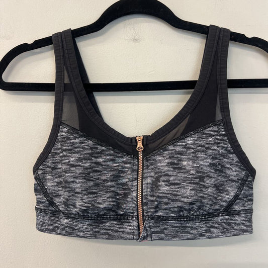 Lululemon Grey/ Black Zip Front Sports Bra 6