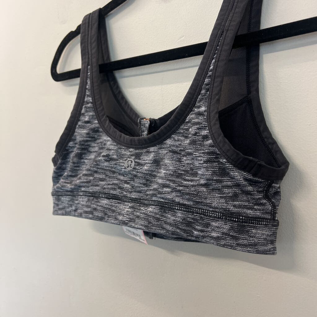 Lululemon Grey/ Black Zip Front Sports Bra 6