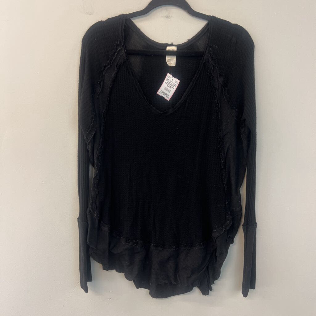 We The Free Black Slouchy Long Sleeve Top Small