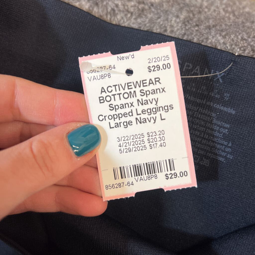 Spanx Navy Cropped Leggings Large