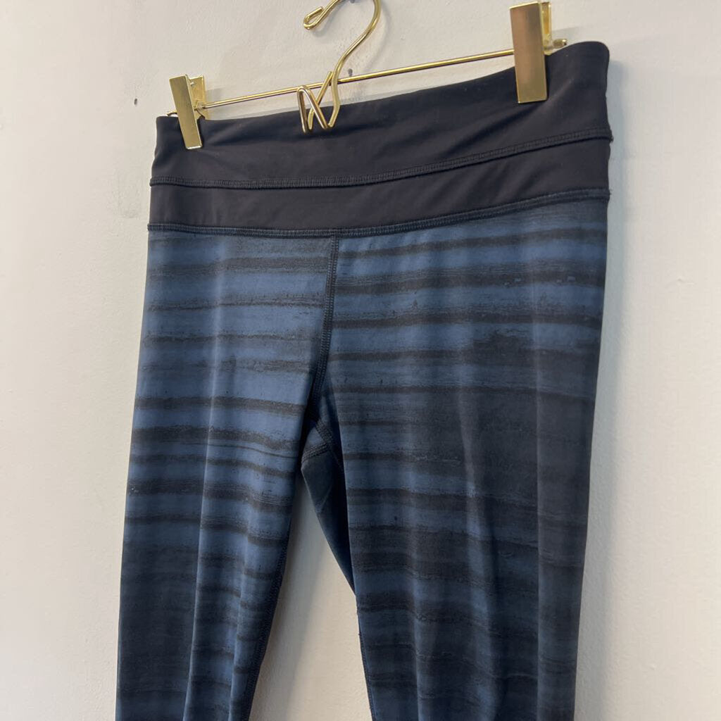 Lululemon Blue/ Black Striped Cropped Leggings 4