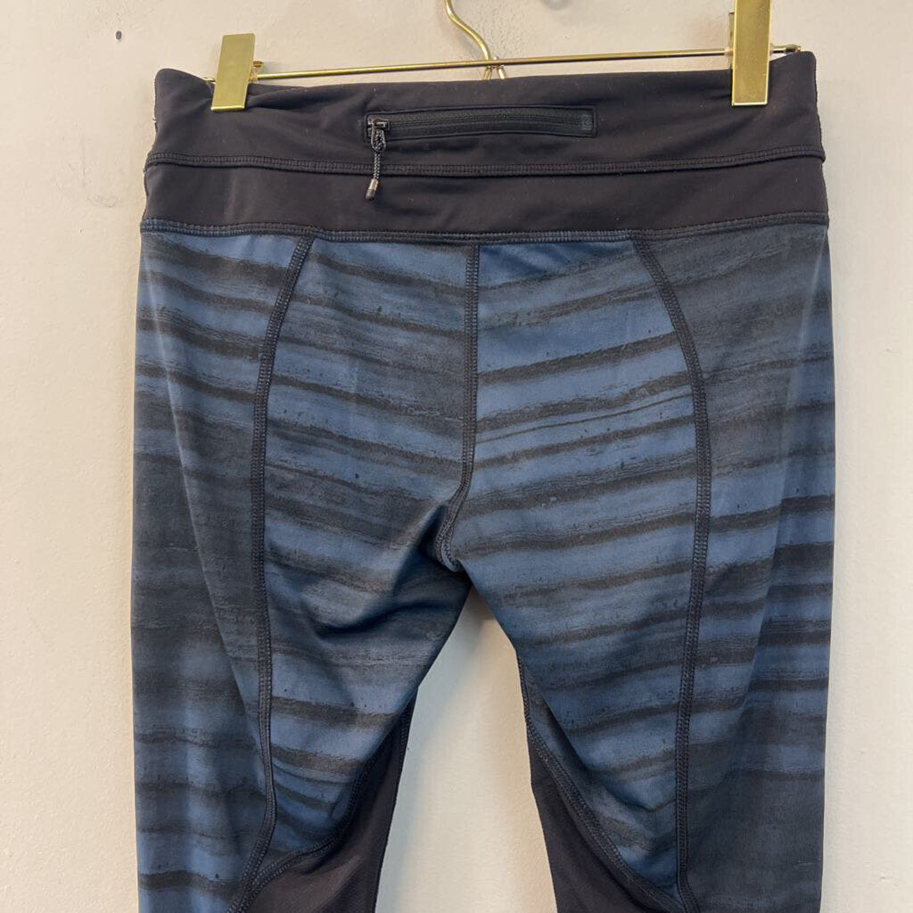 Lululemon Blue/ Black Striped Cropped Leggings 4