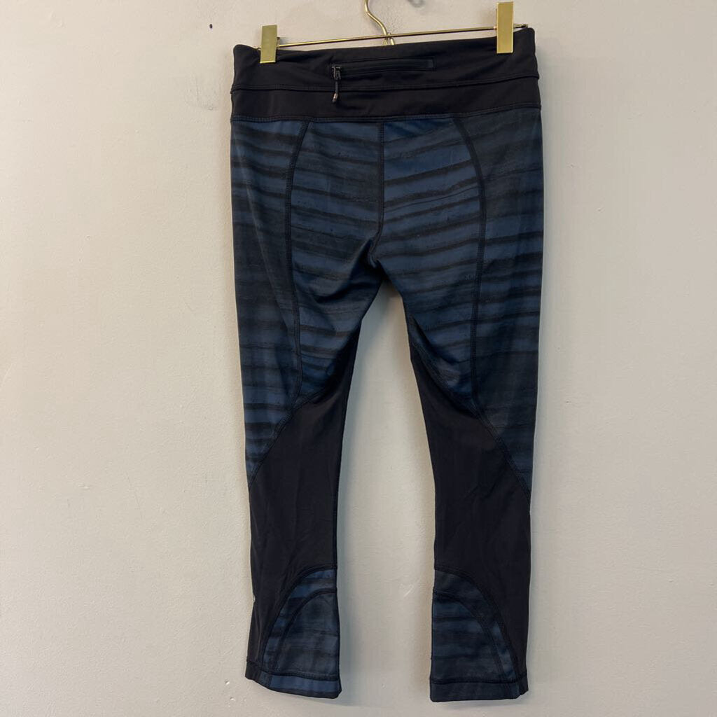 Lululemon Blue/ Black Striped Cropped Leggings 4