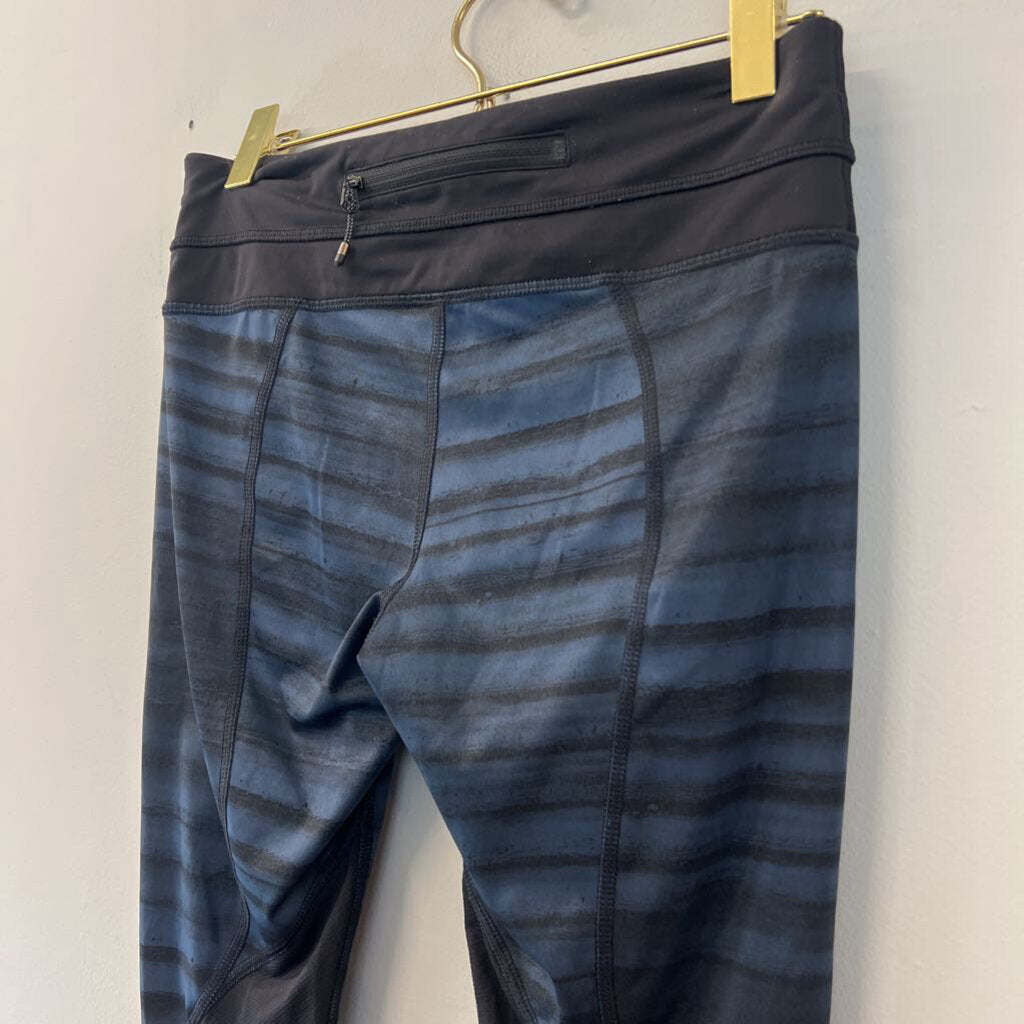 Lululemon Blue/ Black Striped Cropped Leggings 4