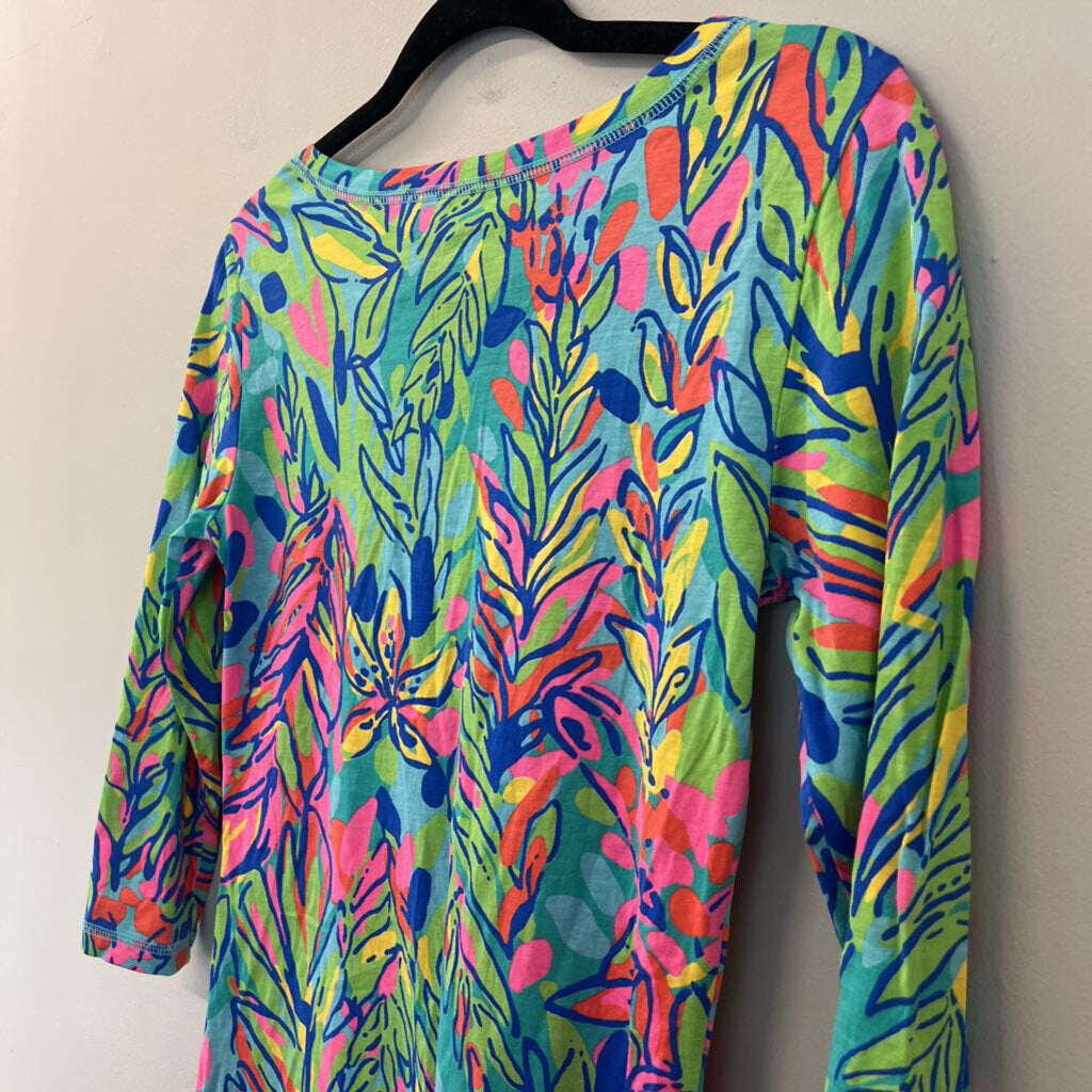 Lilly Pulitzer Palmetto Hot Spot V Neck T Shirt Dress Extra Small