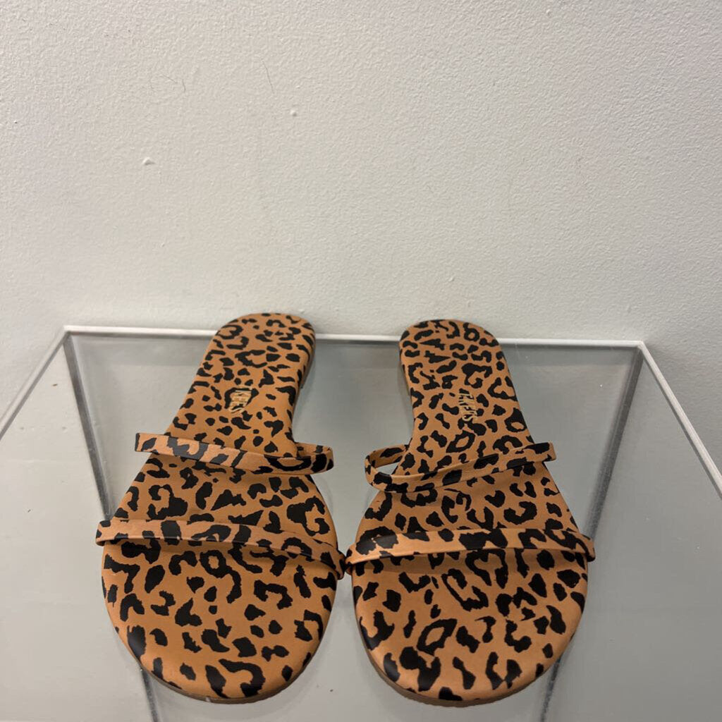 Tkees Brown/ Black Cheetah Print Sandals 7