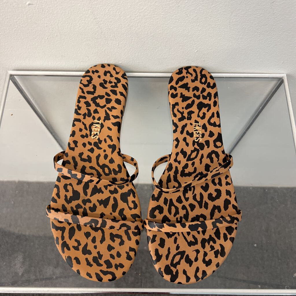 Tkees Brown/ Black Cheetah Print Sandals 7