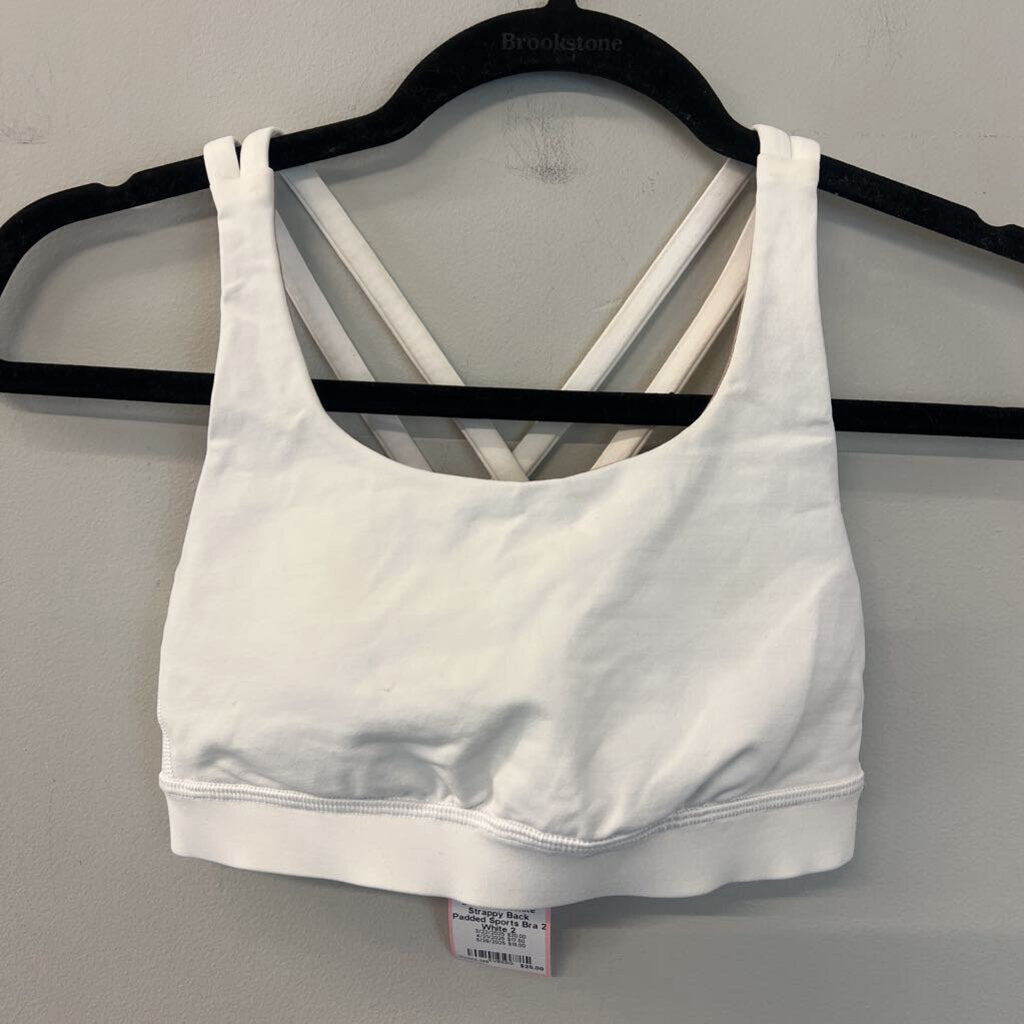 Lululemon White Strappy Back Padded Sports Bra 2