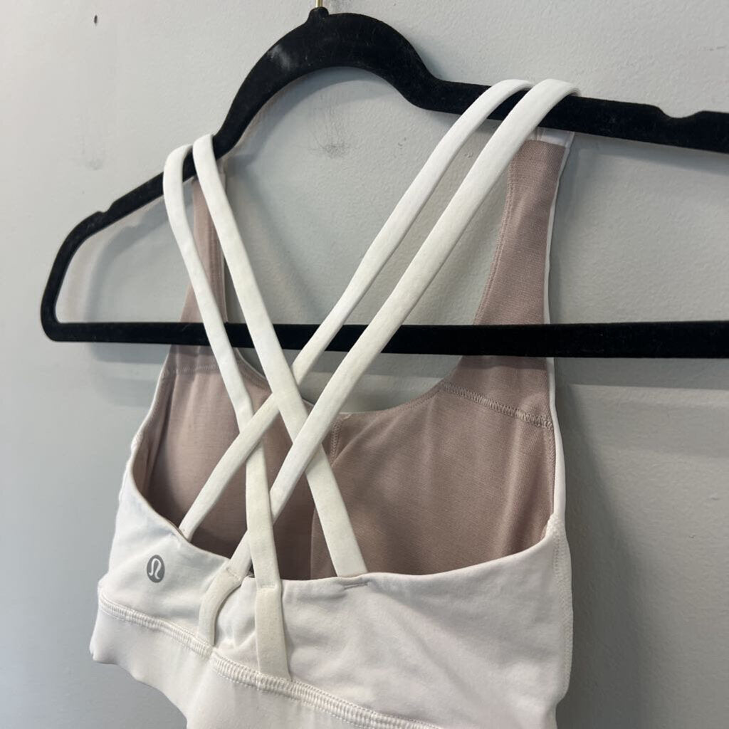 Lululemon White Strappy Back Padded Sports Bra 2