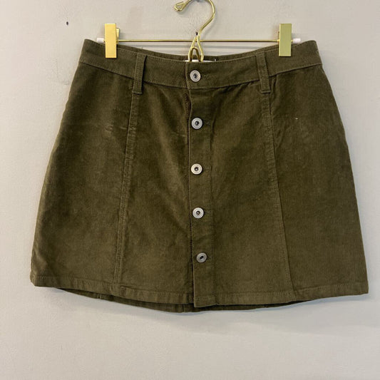 Regeneration Green Corduroy Snap Button Front Skirt 27