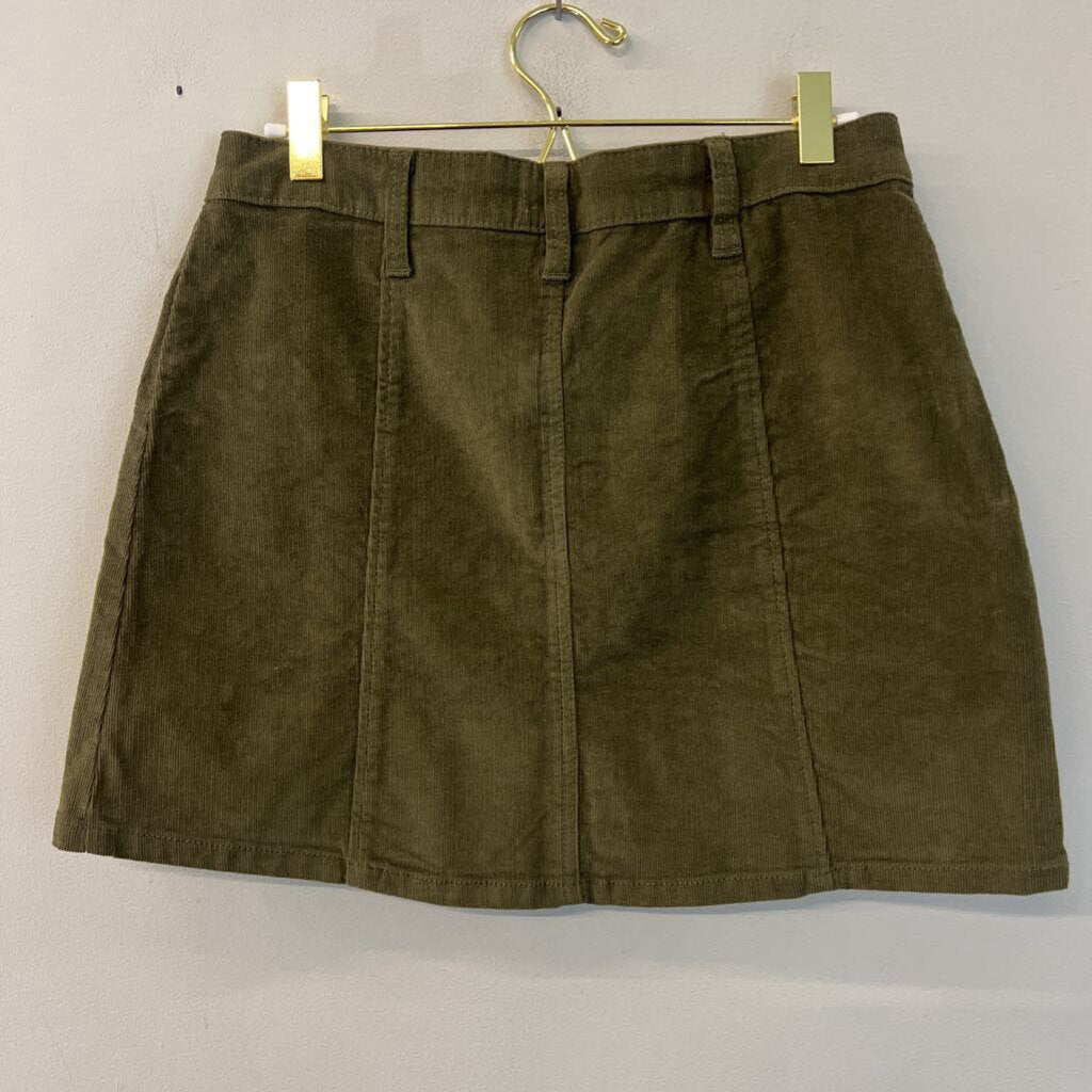 Regeneration Green Corduroy Snap Button Front Skirt 27