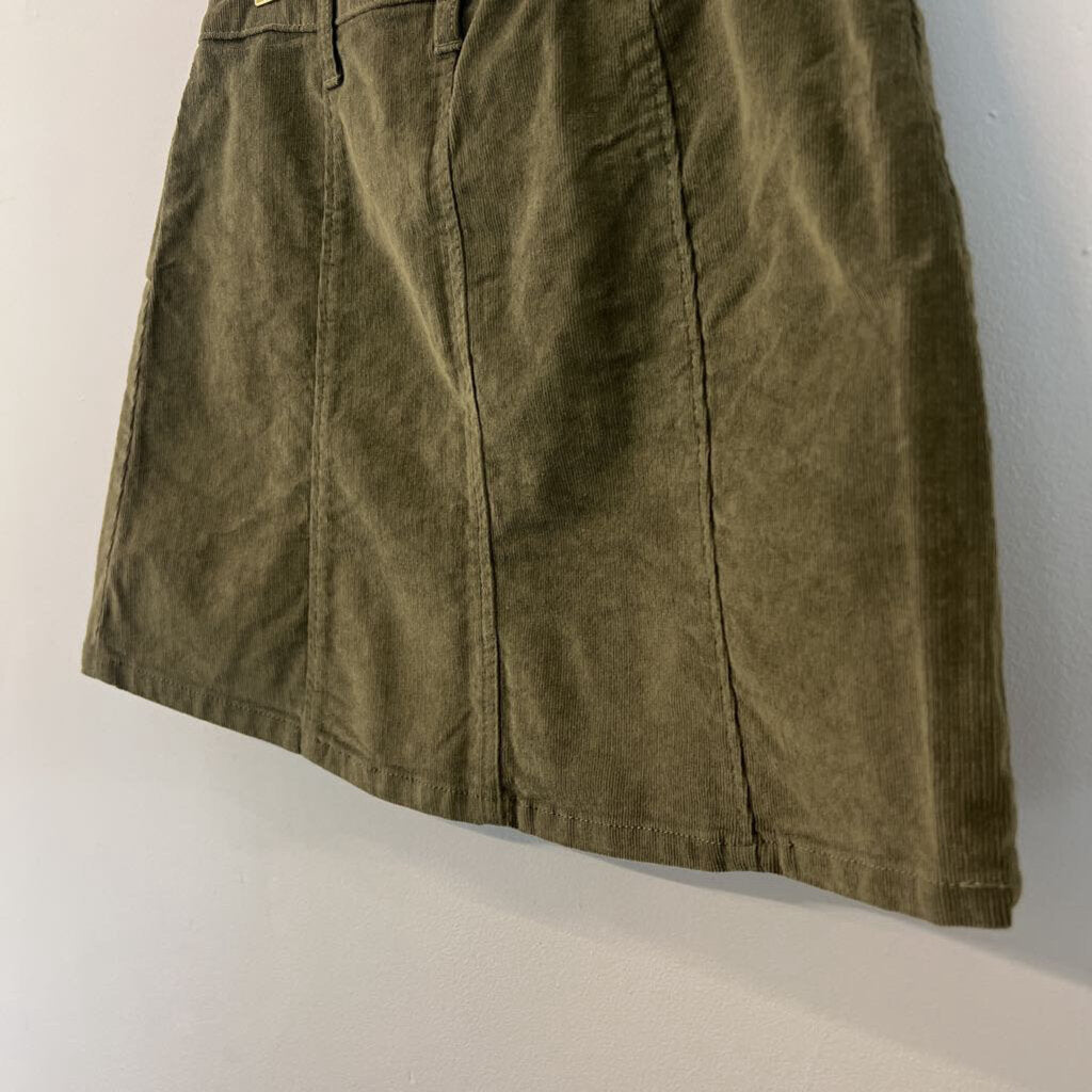 Regeneration Green Corduroy Snap Button Front Skirt 27