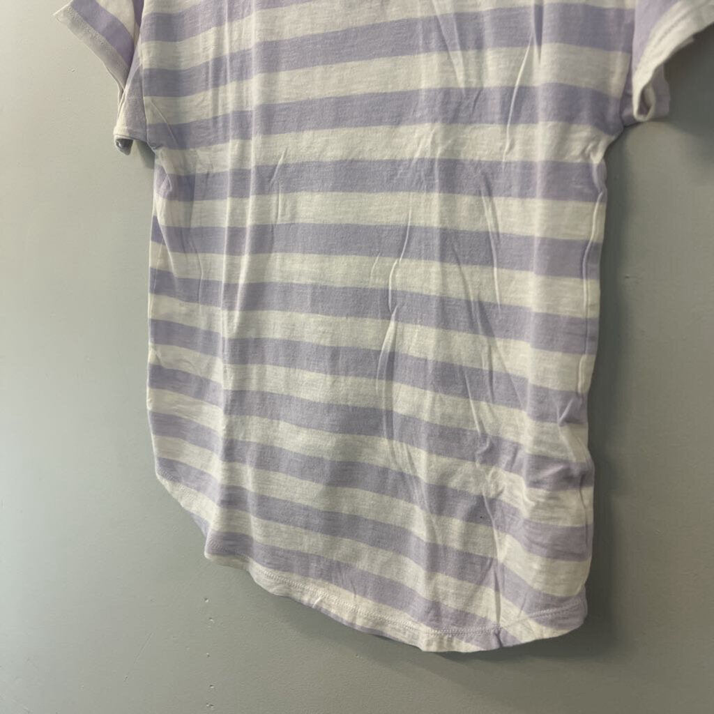 Madewell Purple Striped Short Sleeve Top Small