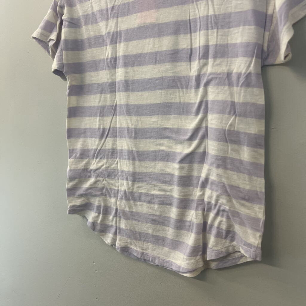 Madewell Purple Striped Short Sleeve Top Small