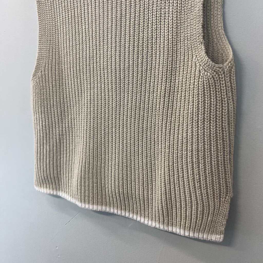 Divided Beige/ Cream Knit Sweater Vest Medium