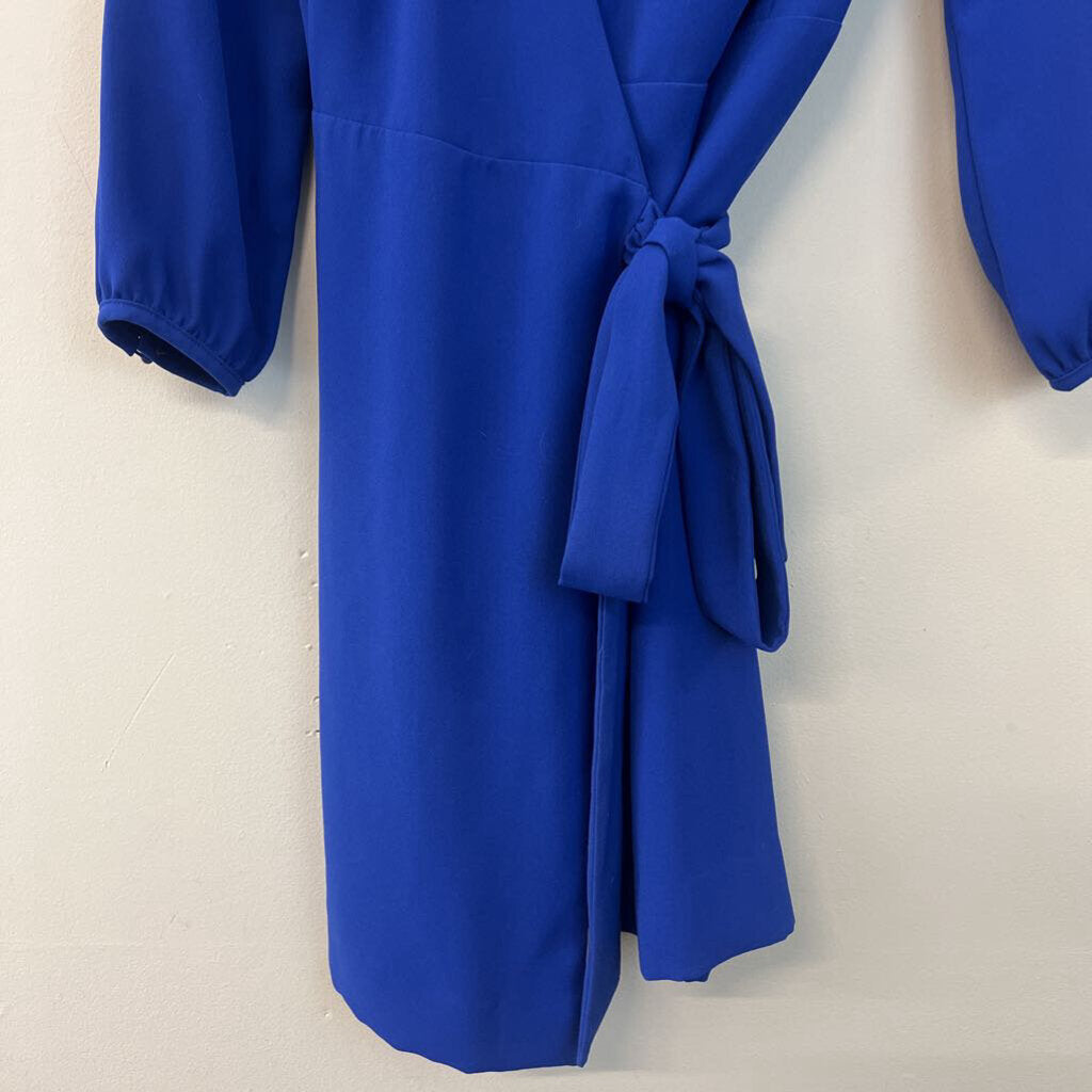 J Crew Blue Long Sleeve Wrap Dress 2