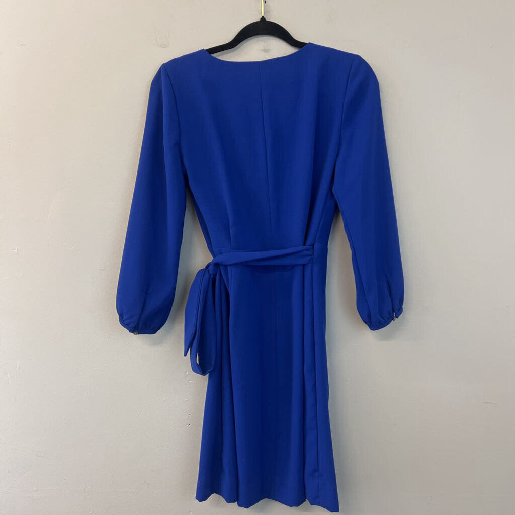 J Crew Blue Long Sleeve Wrap Dress 2