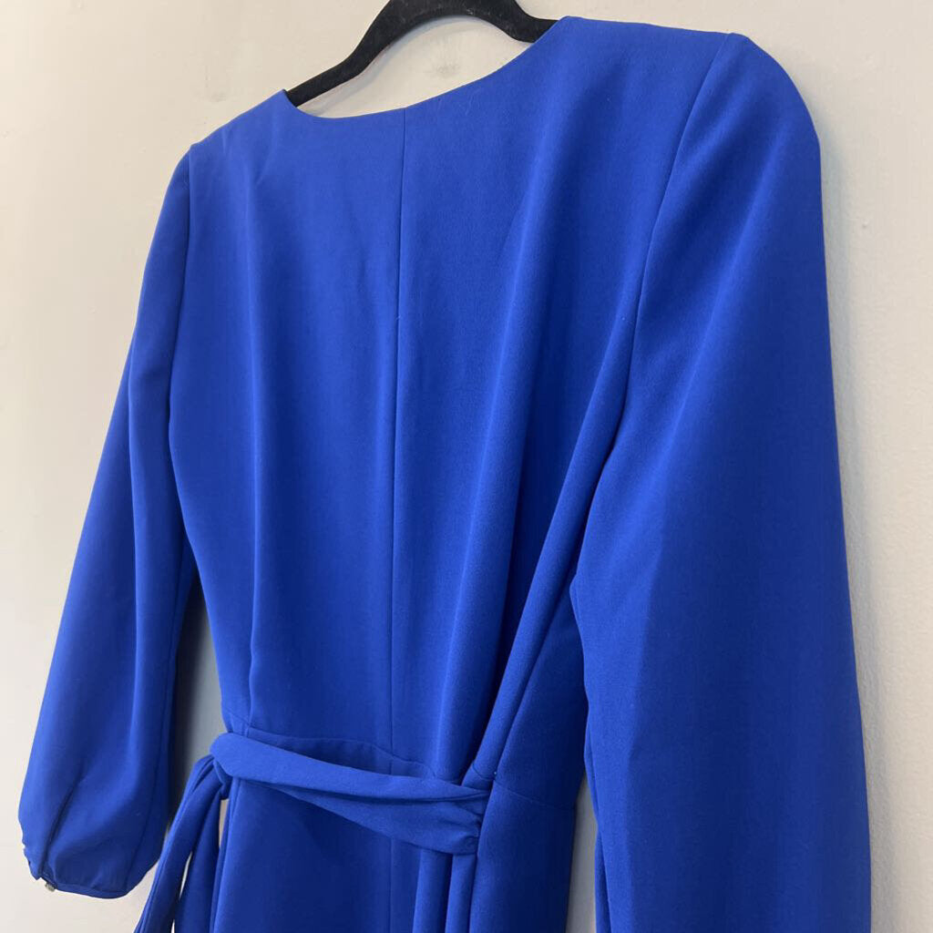 J Crew Blue Long Sleeve Wrap Dress 2