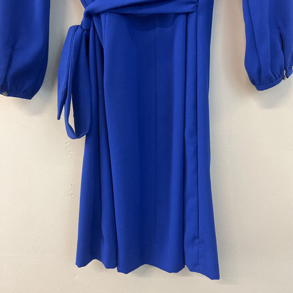 J Crew Blue Long Sleeve Wrap Dress 2