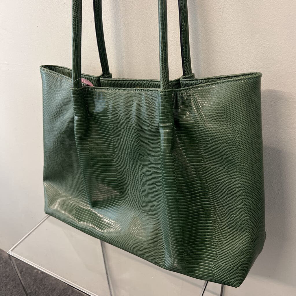 Lulu Dharma Green Lizard Tote Purse