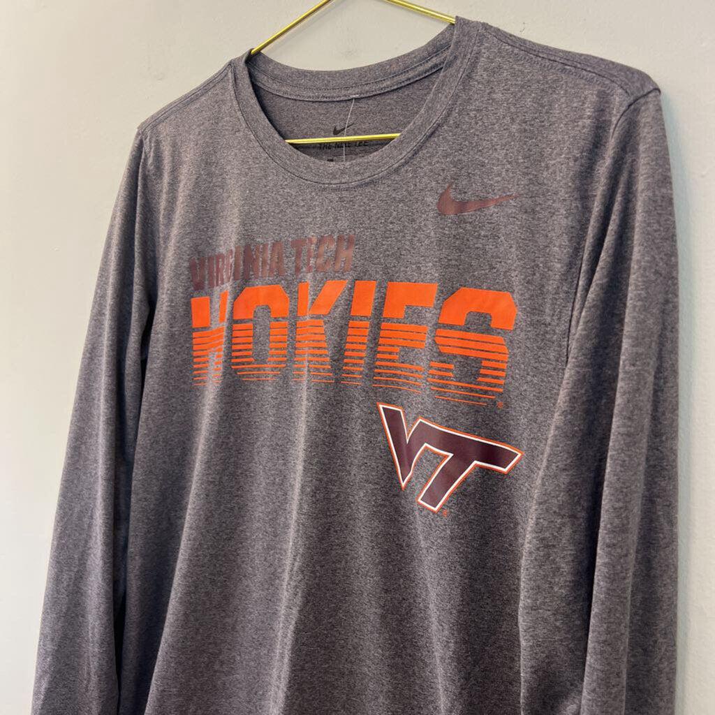 Nike Grey Virginia Tech Long Sleeve Top Small