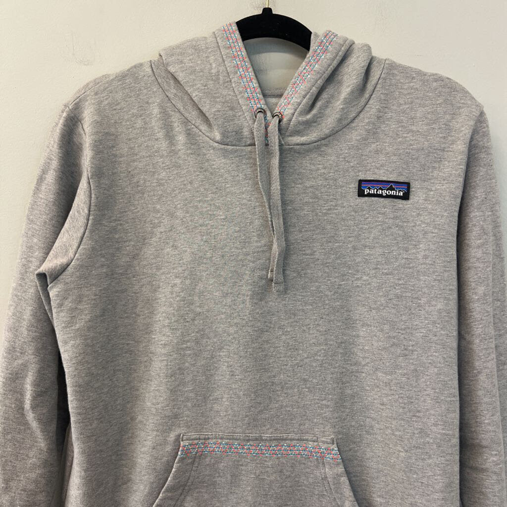 Patagonia Grey/ Multi Embroidered Stitch Hoodie Medium