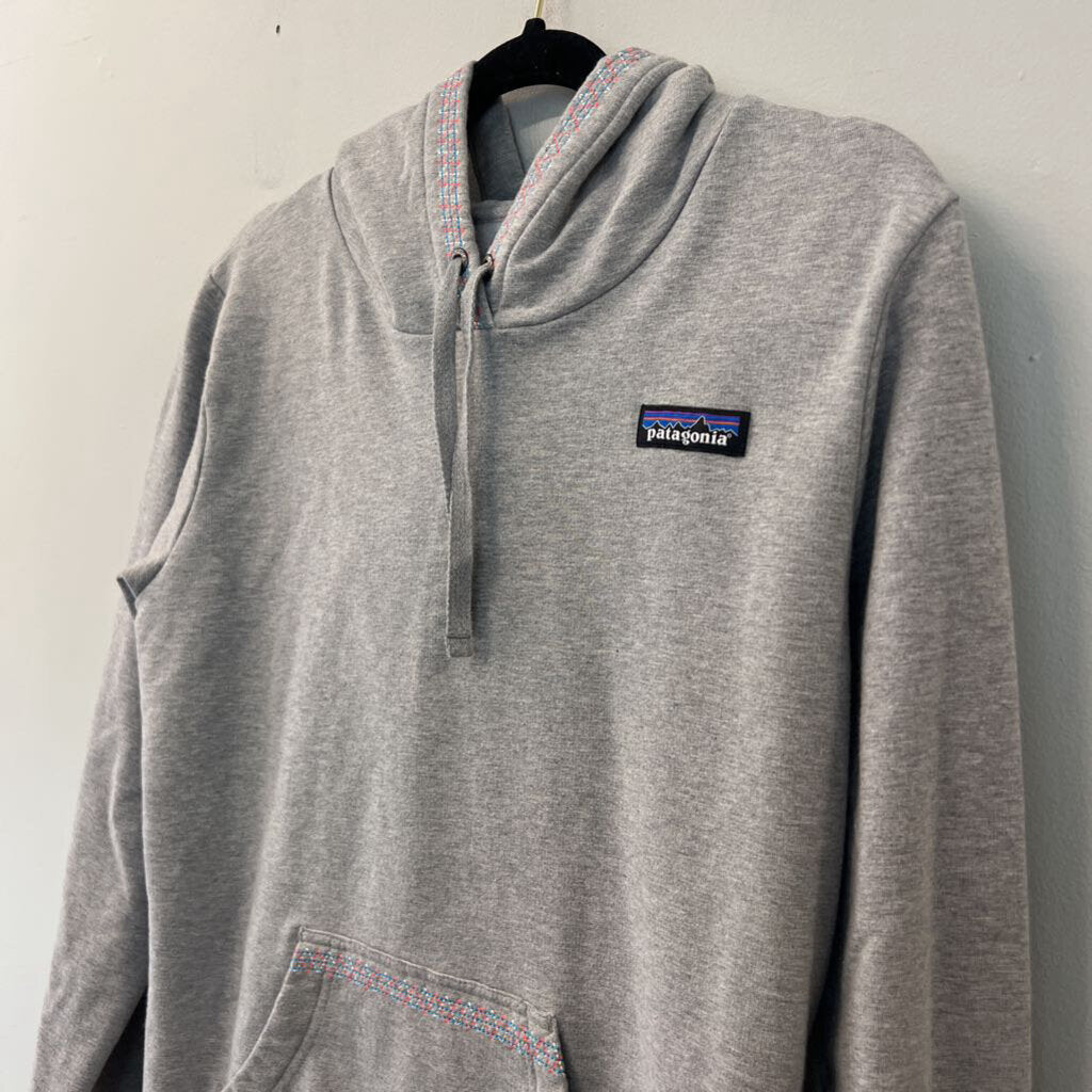 Patagonia Grey/ Multi Embroidered Stitch Hoodie Medium