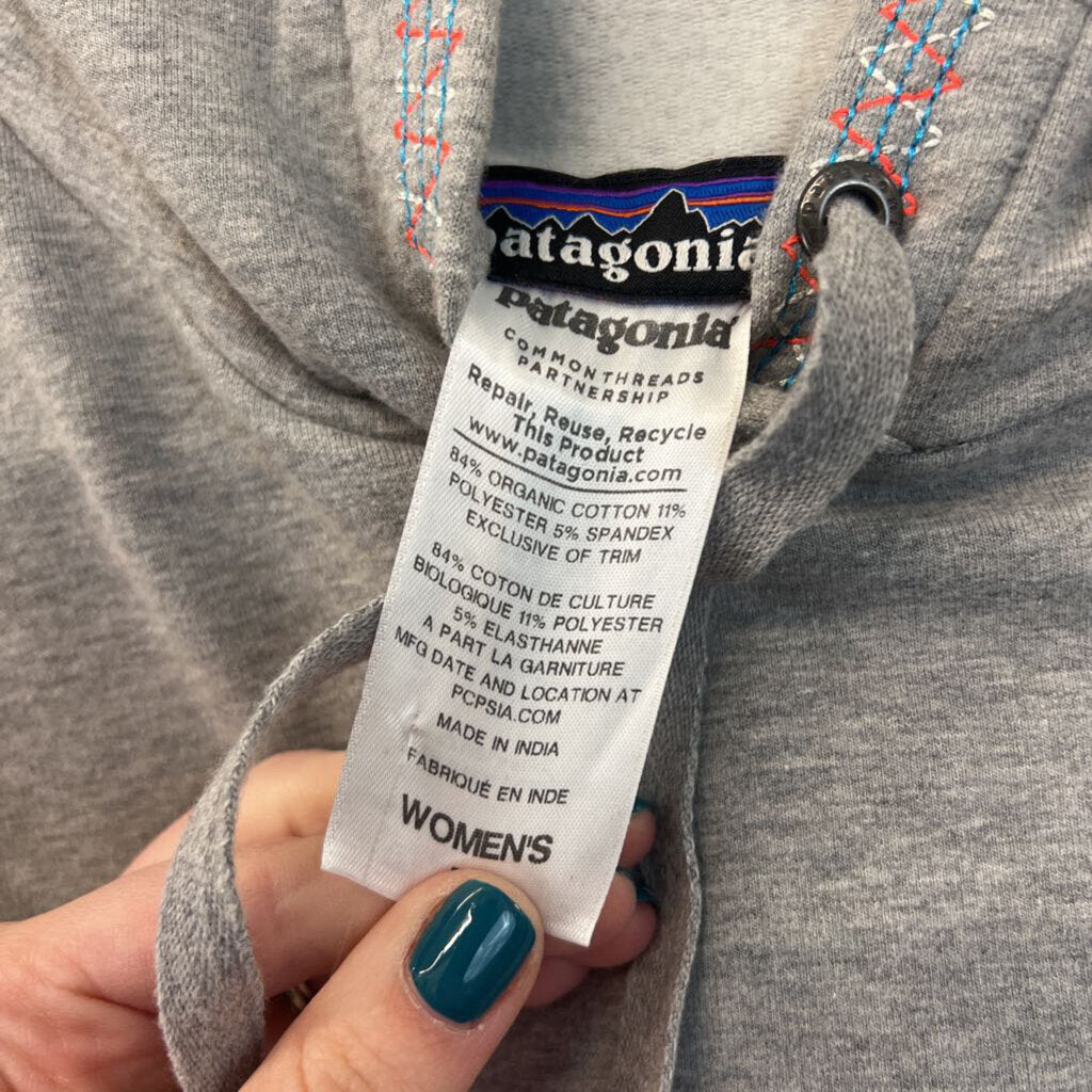 Patagonia Grey/ Multi Embroidered Stitch Hoodie Medium