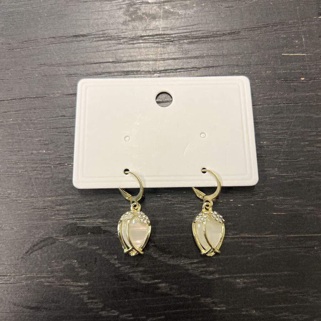 Dainty Gold Tulip Drop Earrings