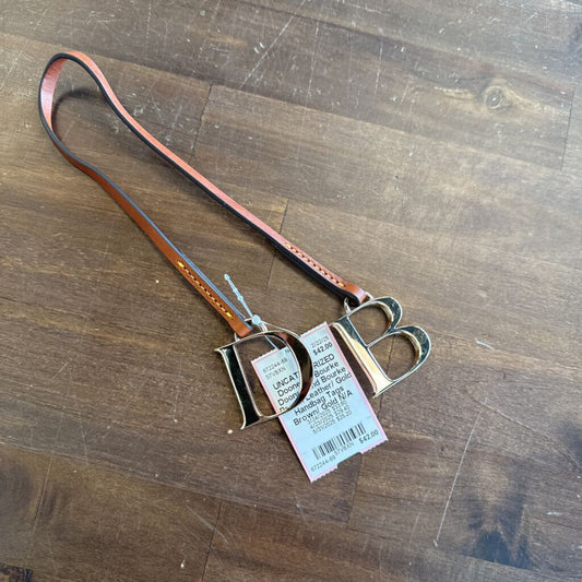 Dooney and Bourke Brown Leather/ Gold Handbag Tags