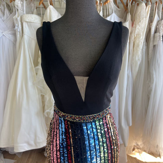 Panoply Black/Multi Long Formal Sequin 2