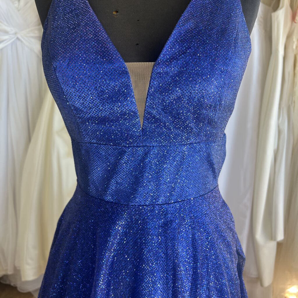 Studio 17 Shimmer A-Line Royal Blue Long Formal 4