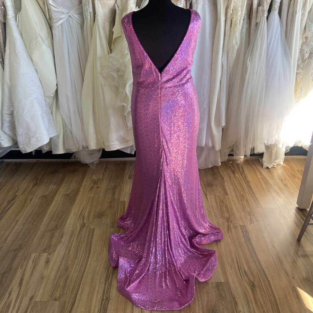 Christina Wu Violet Sequin Long Formal 26