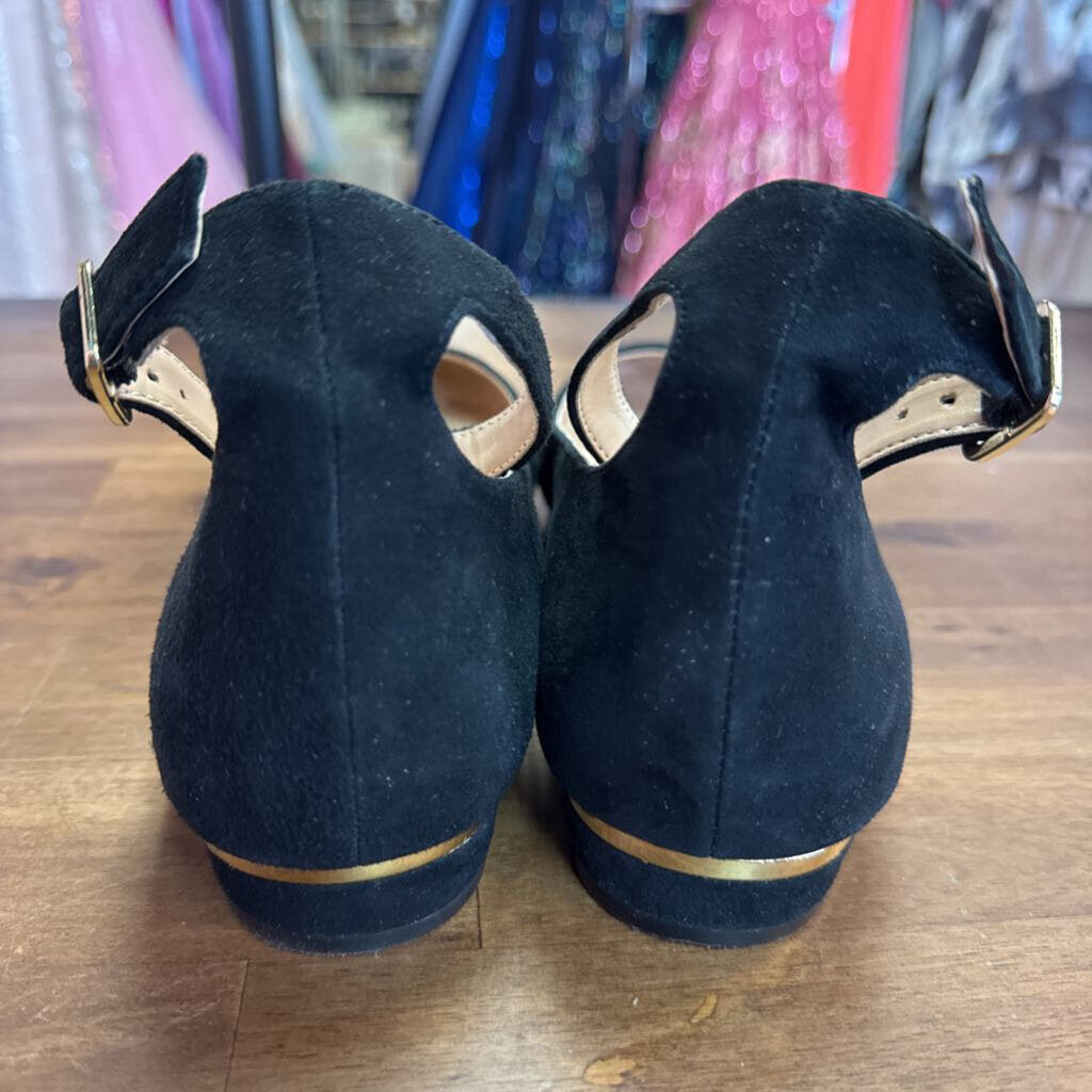 Vince Camuto Black Suede Ankle Strap Shoes 9.5