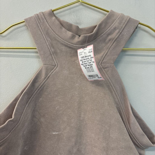 Sincerely Jules Brown Cut Out High Neck Tank Top Small/ Medium