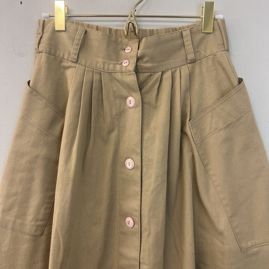 Vintage Le Jupe Brown Button Front Midi Skirt 4