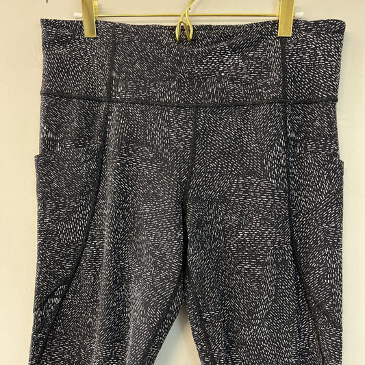 Athleta Black/ White Print Full Length Leggings Large