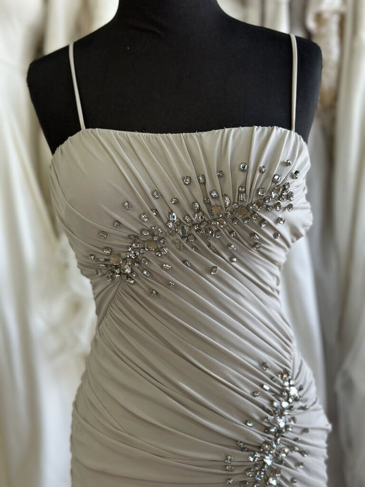 Mignon Ruched Stretch Long Formal Dress 2