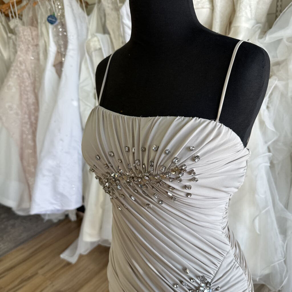 Mignon Ruched Stretch Long Formal Dress 2